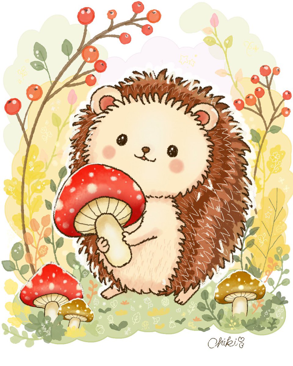 chikidari's tweet photo. 🦔🍄

#イラスト https://t.co/5vKgmvIZ1n