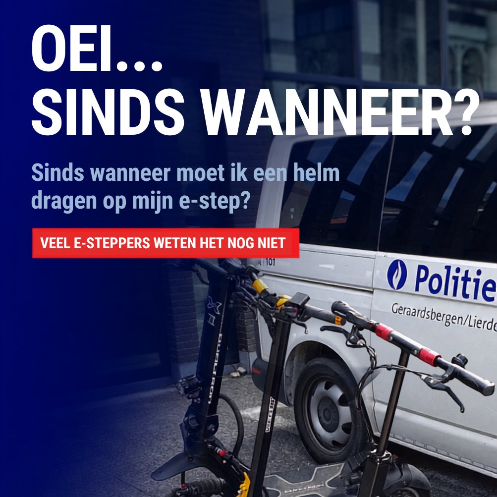 PzGbergenLierde's tweet photo. Veel e-stepgebruikers blijken de nieuwe helmregel nog niet te kennen. Daarom zetten we ze nog even duidelijk op een rijtje ⤵️
Kan je e-step volgens de constructie sneller dan 20 km/u? Dan is een helm sinds 1 september verplicht.
🧠BESCHERM JE KOP. ZET ER EEN HELM OP!
#estep #helm https://t.co/KN30gtq5Fo