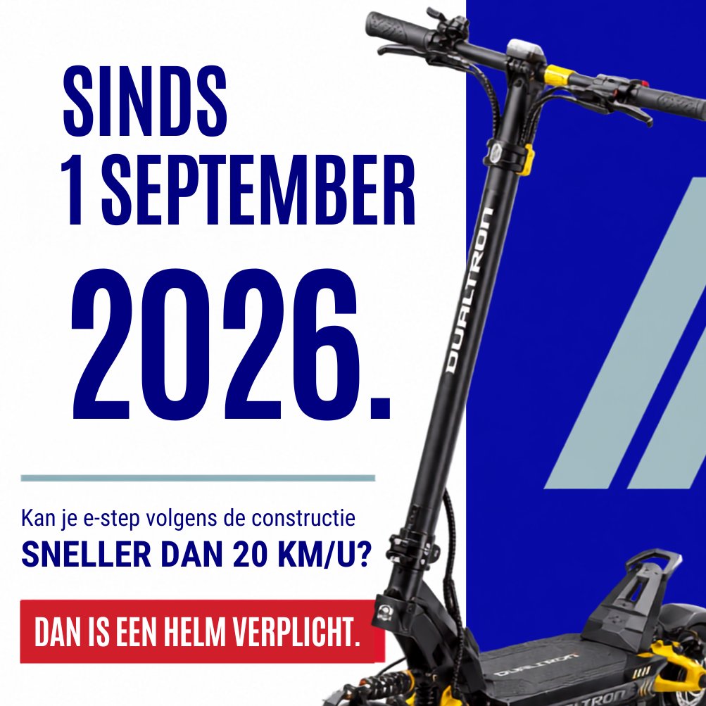 PzGbergenLierde's tweet photo. Veel e-stepgebruikers blijken de nieuwe helmregel nog niet te kennen. Daarom zetten we ze nog even duidelijk op een rijtje ⤵️
Kan je e-step volgens de constructie sneller dan 20 km/u? Dan is een helm sinds 1 september verplicht.
🧠BESCHERM JE KOP. ZET ER EEN HELM OP!
#estep #helm https://t.co/KN30gtq5Fo