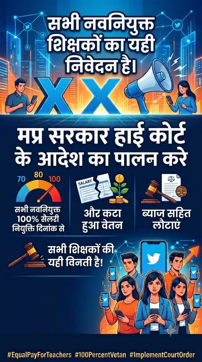 goluthakrewc2f's tweet photo. #मध्यप्रदेश_हाई_कोर्ट_का_आदेश_लागू_करो

नियुक्ति दिनांक से 100% वेतन दीजिए
 @DrMohanYadav51 @udaypratapmp
@ZeeMPCG @MPTakOfficial @drbrajeshrajput @pushpendra157
@UmangSinghar  @BhopalSamachar 
@DainikBhaskarMP @JituP_office @BansalNewsMPCG https://t.co/kMUf2zF4ce