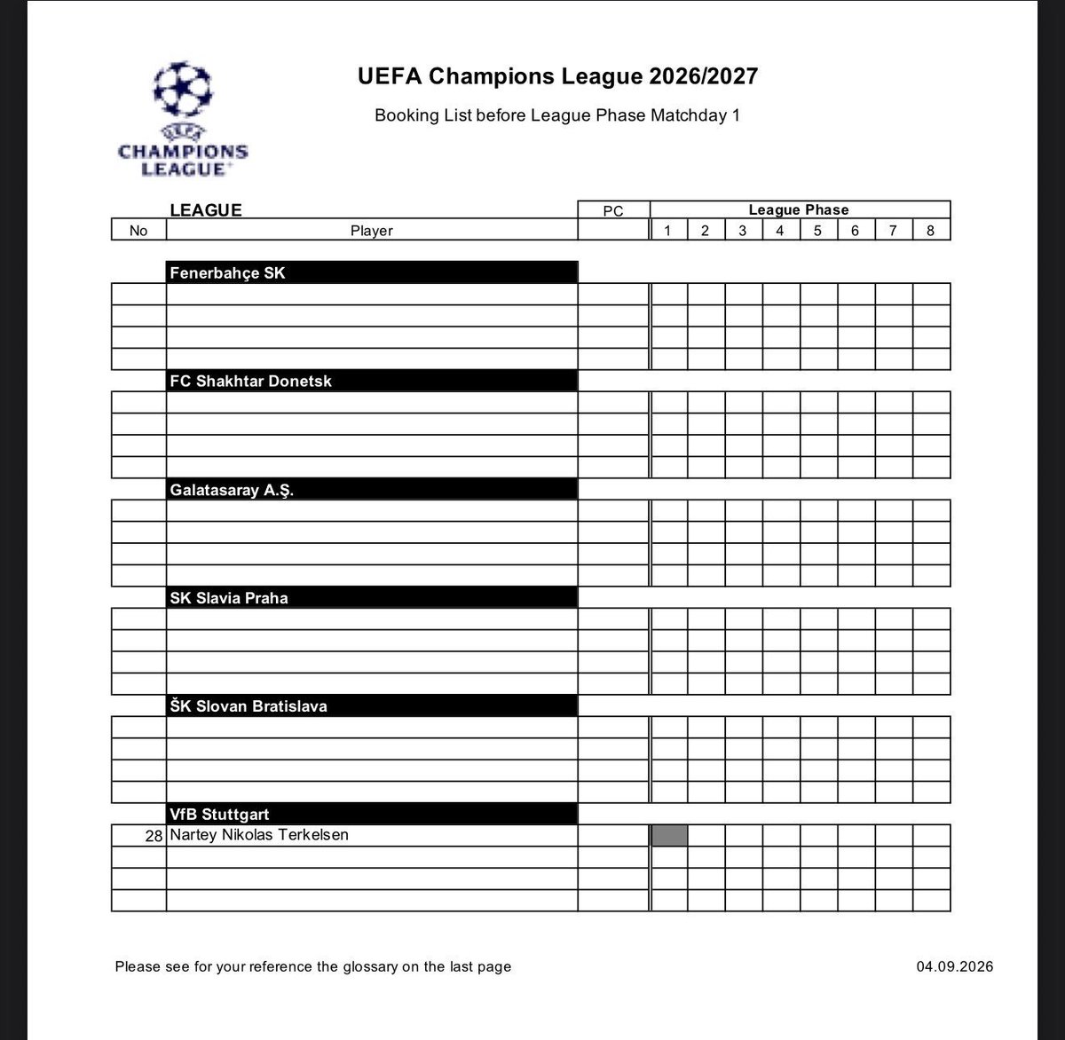 fenermarkajorg's tweet photo. 🚨 Şampiyonlar Ligi, Bu hafta oynanacak maçlarda cezalı olan futbolcular listesini yayınladı.

Guendouzi ve Greenwood listede yer almıyor. https://t.co/YdxSmt6HYf