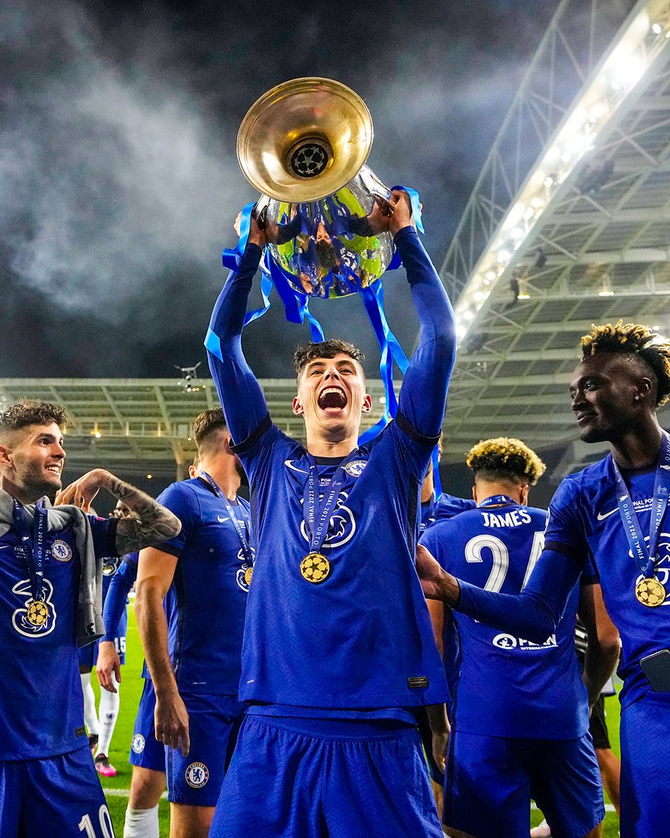 brfootball's tweet photo. It's been six years since Kai Havertz joined Chelsea. 

A year later, he scored the goal to win them the Champions League. 

Then he swapped west London for north London 😛 https://t.co/DpyiyYhyZu