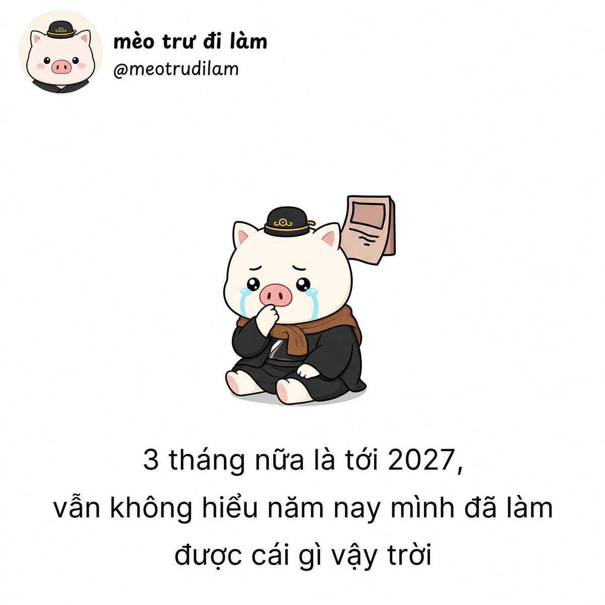 QagMe0's tweet photo. Ụa ụa nhanh dữ vậy trời.

Mới đầu năm còn nguyên 1 list mục tiêu mà giờ xem lại vẫn chưa hoàn thành cái nào.

Còn thở, còn gia đình, còn sức khỏe thì năm sau làm lại vậy. https://t.co/MYCpHsO9XN