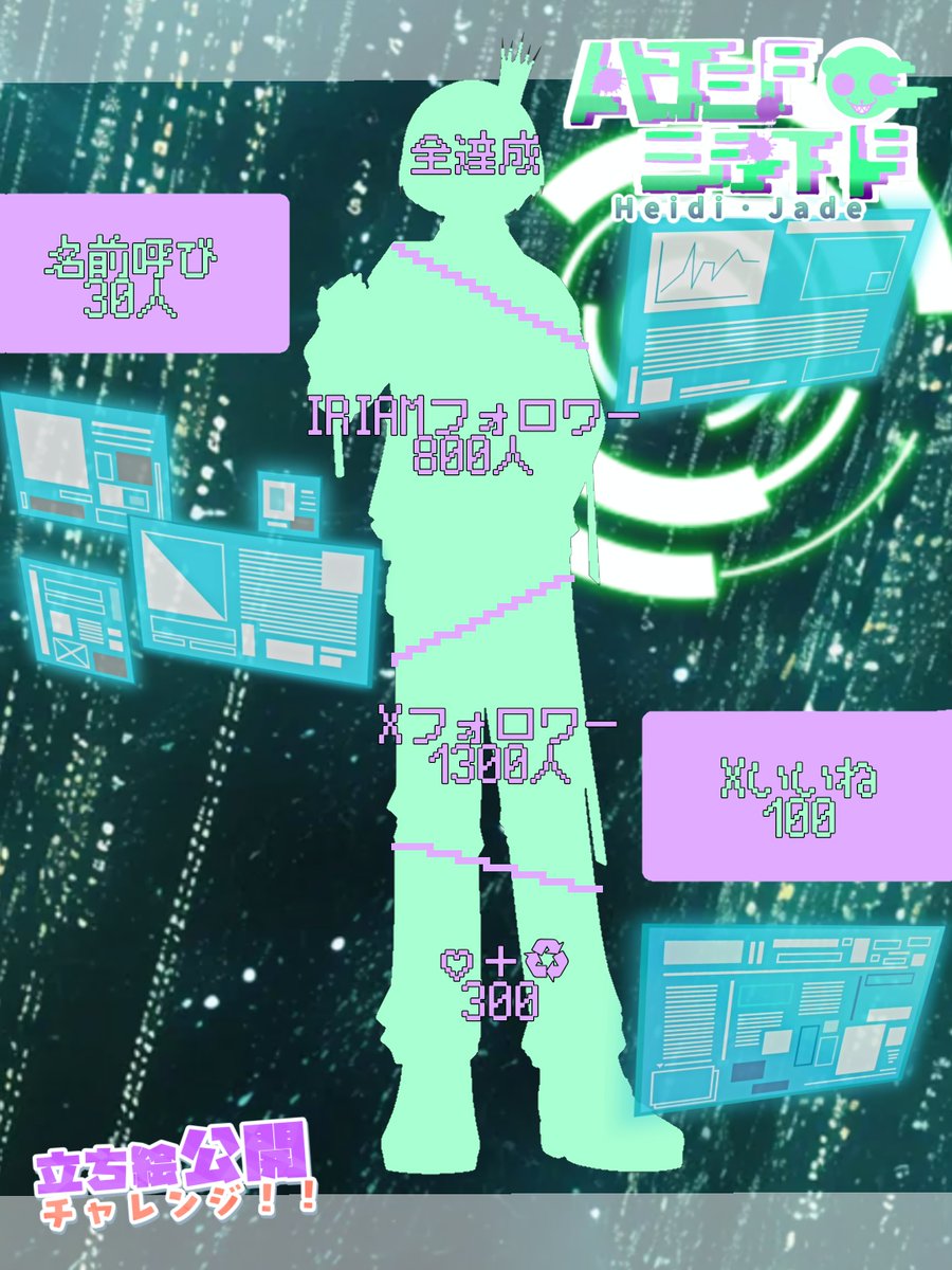 814jade's tweet photo. 【＃立ち絵公開チャレンジ】

お待たせ、ようやく会えるね
cozopro所属10月7日配信予定
半電脳体ライバーのハイジ・ジェイド
立ち絵公開します✨

IRIAM :https://t.co/4BKFzK9K0G

💚♻️💬👤全巡回で迎えに行くよ

＃IRIAM準備中
＃IRIAMライバーさんと繋がりたい https://t.co/a78qka1PgF