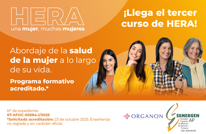 SEMERGENap's tweet photo. 📢 ¡Ya disponible el tercer curso de HERA! Una mujer, muchas mujeres.
La salud de la mujer requiere una visión longitudinal, integral y basada en evidencia.
El curso HERA ofrece formación acreditada para profesionales de AP comprometidos con una atención de calidad.
https://t.co/Sy4uPMOqXH

#ProyectoHERA #AtenciónPrimaria #SaludConPerspectiva