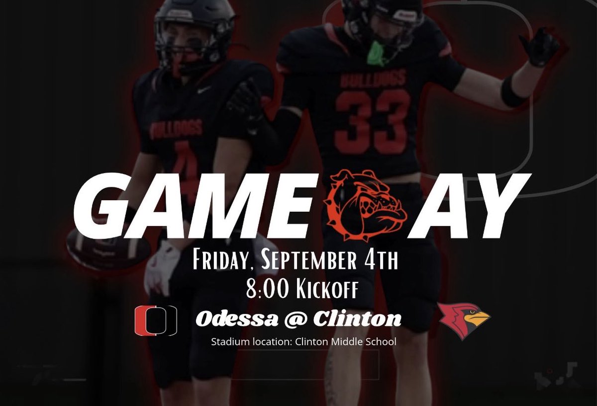 OdessaFootball's tweet photo. 🚨GAME DAY🚨

Come support your Bulldogs in their quest to go 2-0❗️

#HAVOC https://t.co/ROe0DsaZB6