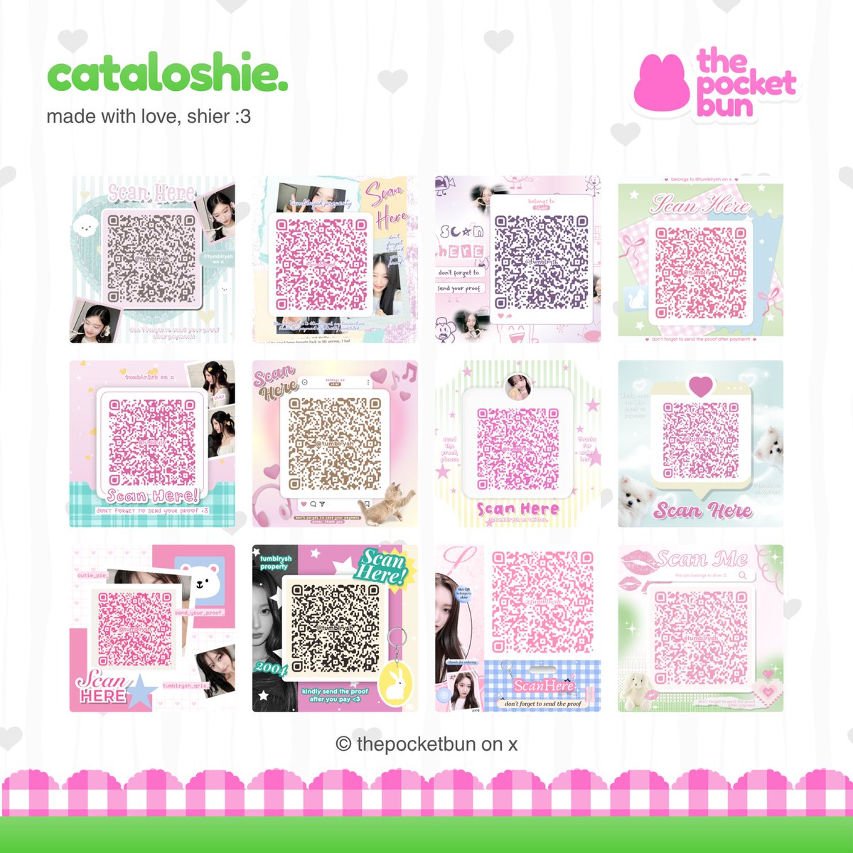 modivsh's tweet photo. @sieounyy halo kak sienna qr deconya yuk! (๑ᵔ⤙ᵔ๑) ♥︎ @thepocketbun open edit qr qris deco start 5k free ubah pattern, bisa recolor dan rush order ..  🌱🍥 payment via qris only, order dm ke @thepocketbun ໒꒱  ⁺˳ ⋆ https://t.co/2Mmr8nTvYZ