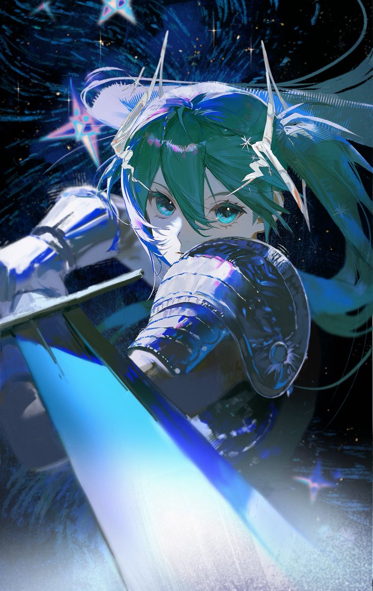 requiem0w0's tweet photo. Knight Miku💫🌃 https://t.co/eaSBNlW7zF