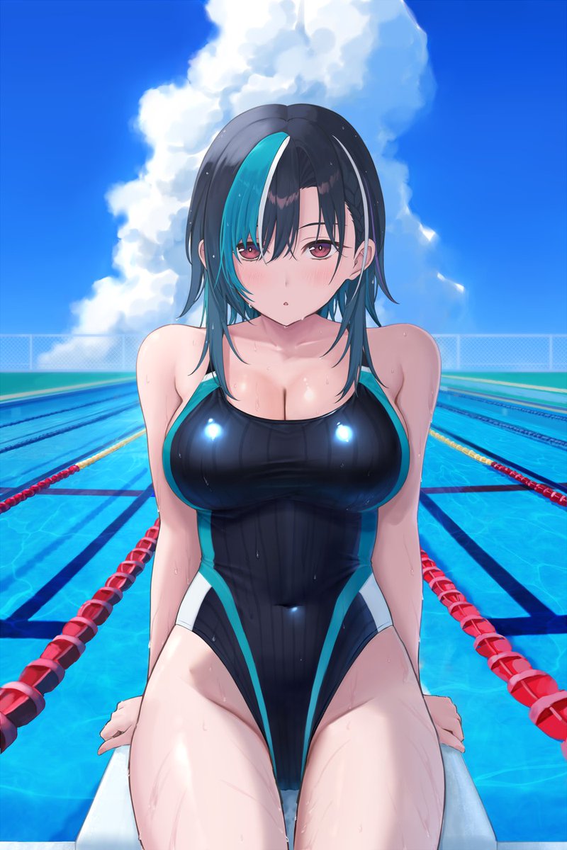 emyu_clans's tweet photo. 夏とプールと競泳水着ちは🎧🔧💦
#もはやちはや https://t.co/Ay8MtxxOWo