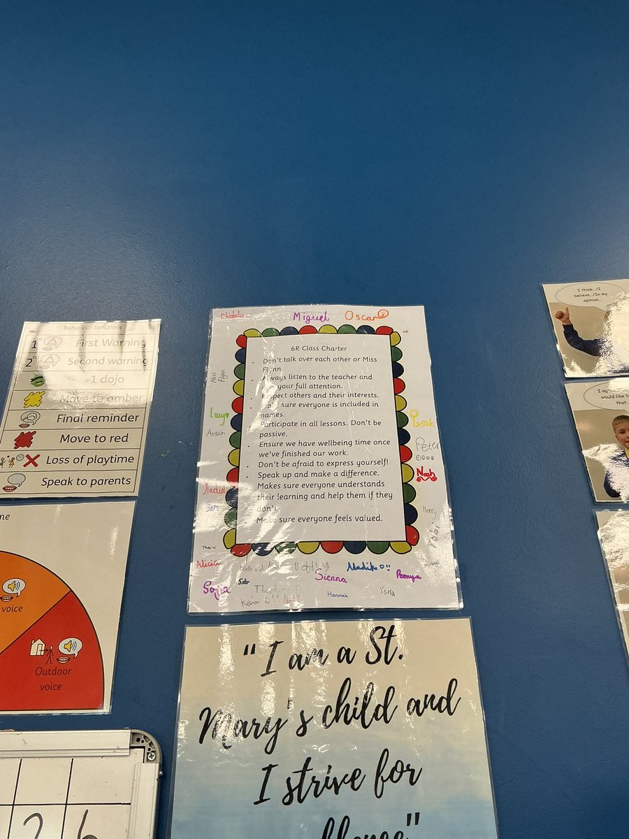 StMaryB17's tweet photo. #Y6R have decided to place their class charter above the behaviour board to remind them of the class rules we created together! #RRSA #Art2 https://t.co/MEshMrEYCF