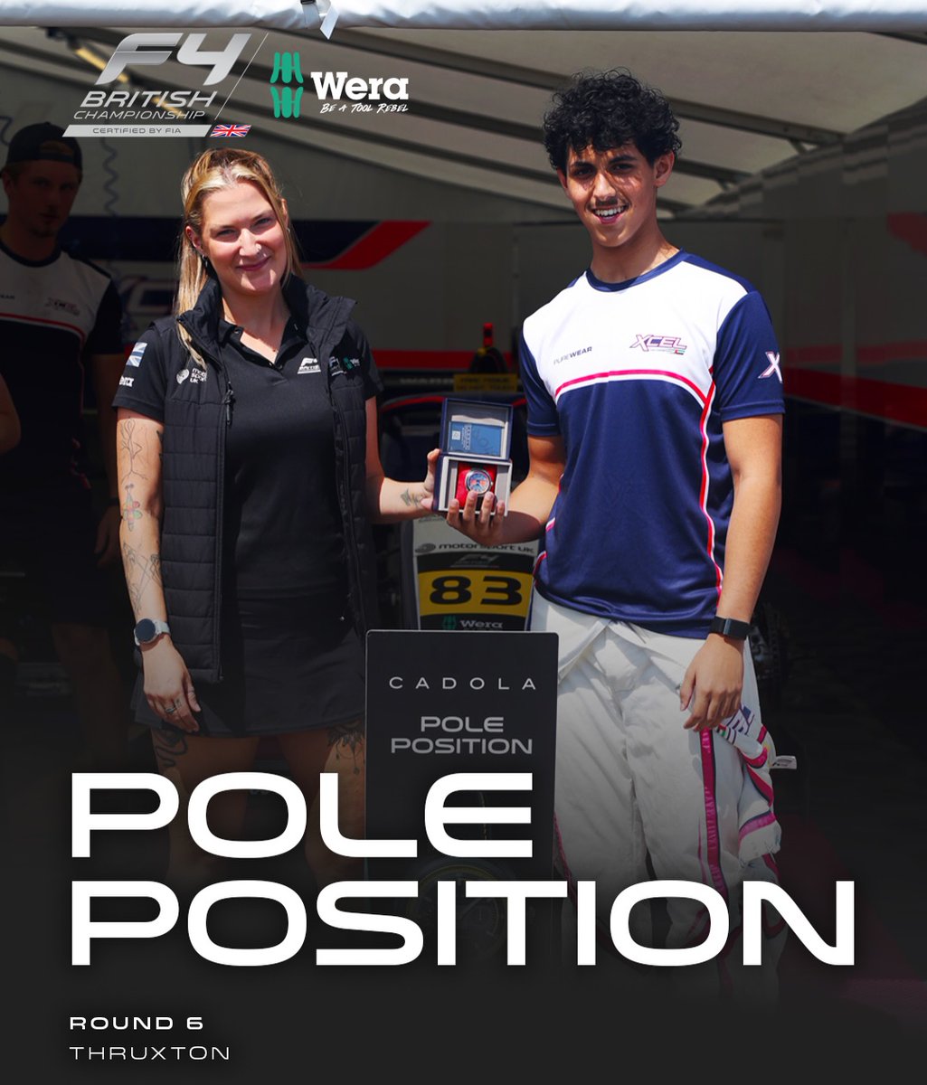 AlexandraTqawa's tweet photo. Taking home his first CADOLA watch 
Jaber Al Sabah for Xcel is on pole for Race 3. Can he claim his maiden win? Final race starts at 16:35 UK time. https://t.co/Oup99enD7r