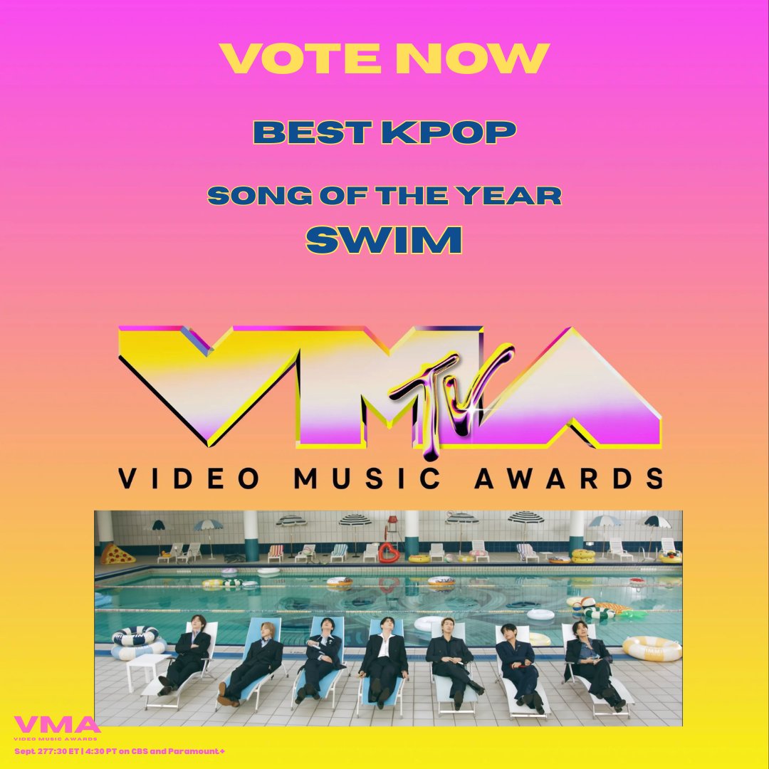 USBTSARMY's tweet photo. ARMY it's POWER HOUR! Time to Vote!🗳️
For the next hour, your votes for #BTS at the VMAs are DOUBLED! 💜  
BTS is nominated for 2 awards:
⭐️“SWIM” Song of the Year 
⭐️BTS Best K-Pop 
🚨Vote AND submit in BOTH categories!
🔗 https://t.co/ReT1NqNzbF
 20 votes per category, per account during Power Hour!  ⏰ 10AM - 10:59 AM PT / 1PM - 1:59 PM ET