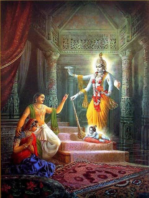 AstroSharmistha's tweet photo. LEARN INTERESTING FACTS ON SHRI KRISHNA
▪️8th Child of Vasudev & Devaki was Shri Krishna. He was a born Kshatriya.
▪️Sri Krishna was born in 8th dark night of Bhadrapad month, BCE 3112 as per the research of Shri Manish Panditji @mmpandit 
▪️Sri Krishna was born in end of 28th Dwaparayuga of 7th Manavantara (Vivasvan Manavantara) of Swet Varaha Kalpa.
▪️Rishi Garg kept his name Krishna, technically the word ‘Krishna’ is an adjective means too much dark. But ‘Krish’ is a Dhatu means attraction and the prefix ‘Nak’ both together makes ‘Krishna’ the one who attracts all.
▪️It is not KrishnAA, it’s Krishna, which can be pronounced as Krishn with a slight sound of A at the end. 
▪️Krishna was born inside the jail, immediately he shifted to foster parents, Yashoda and Nanda Maharaj.
▪️Krishna and his elder brother Baladev went as far as Ujjain to study under Guru Sandipani Muni.
▪️He was Chandra vamshi.
▪️A kshatriya by birth who was on the dynasty of King Yadu, who was the clan of Vrushni.
▪️Krishna & Balarama didn’t take much time to learn whatever was to be taught. They learnt on first hearing. They learnt all Vedas and Vedanga in 64 days. Dhanurveda in 50 days. Mastering horses and elephants in 12 days. They also learnt arts, maths, and everything that was available in the syllabus then.
▪️They both met their poor Brhamin friend Sudama in the same Gurukul.
▪️Lord Krishna killed total 16 demons when he was a mere child; putna, turnavarta, Shakatasur, Bakasur, Vatsasur, aghasur, arishtasur, Dhenukasur, Shankhachura, Kalia, Pralambasur. Keshi, Kuvalaypeeda, Vyomasur, Banasur, Kalayavan.
▪️Seems his 4th house or 4th lord was too much afflicted. He was moved away from his mother Devaki to Gokul immediately after he was born, then from Gokul he was further shifted to Vrindavan when his age was around 3.
▪️Further Shri Krishna left Vrindavan when He was 11years and 53days old for Mathura to wrap up his notorious Mamaji Kansa, who was a demon named Kalanidhi in his previous life and was killed by Vishnu.
▪️Sri Krishna stayed 13 years in Mathura, where He defeated Magadha King Jarasandh 17 times in 13 years.
▪️He left for Dwarika at the age of 25 and got married with Rukmini at the age of 25.
▪️Sri Krishna had total 8 wives named as Devi Rukmani, Satyabhama, Jambavati, Nagnajiti, Kalindi, Madra, Mitravinda, Bhadra. Each of them had 10sons (10X8) and few number of daughters, who were not less than their father, having all His personal opulence.
▪️His first son Pradyumna from Rukmini was the most courageous, noble, righteous and praised by all.
▪️Where as his son Samba from Jambavati was the most notorious one due to the role Shiva was given in Dwapar Yug as Krishna’s son.
▪️He met his cousins Pancha Pandava during the Sawamvar of Draupadi. Yudhishthir and Bhim was older than Him, Arjun was of his age and Nakul, Sahdev were younger to Him.
▪️Though he didn’t pick any weapon during Kurukshetra war, still he killed total 6 people in his entire span of incarnation as Krishna, named as Chanoor, Kansa, Shishupal, Shalva, Dantavakra, Paundrika,
▪️During the war of Kurukshetra, Sri Krishna also unveiled his universal form (Vishwarup) to Arjuna. After this Arjuna became a disciple of Sri Krishna, rather than just admirer and friend.
▪️Apart from Arjun, even the disciple of Vyas Dev, Sanjay could see the supreme being at the same time.
▪️Whatever the guidance and knowledge Krishna gave to His dear friend Arjun, during the war in the battle field, is compiled as Srimad Bhagavat Gita.
▪️Sri Krishna narrated the entire knowledge of Gita to Vivaswan, the Sun God, before he told it to Arjun.
▪️Sri Krishna embodied both the human and divine aspects. As an avatar, he played a human role, but, at the same time, was a fully realized soul, Param Atma. During his lifetime, very few recognized Sri Krishna’s as the supreme personality of Godhead.
▪️After the Battle of Kurukshetra, Krishna visited Gandhari, the one who lost her 100 sons to offer his condolences. Gandhari cursed Sri Krishna because she believed he could have stopped the fighting. Gandhari cursed that Krishna would die within 36 years. Sri Krishna was happy to accept this curse because he knew his mission was drawing to a close.
Years pass by. On the 36th year ….
▪️Sri Krishna told Uddhava to send message to Radha that dont wait for Sri Krishna because he was going to his Devine abode.
▪️Knowing his time to end the past time as Sri Krishna on this world had come, Krishna went to Vrindavan for the last time to meet and to get blessings from his father Vasudev, Devaki, Nanda Maharaj and Yashoda.
▪️Balaram, Krishna’s brother, set on the bank of ocean in the meditative pose and departed from this world.
▪️Seeing his big brother had left the earth, Krishna sat under a tree with his right leg on the left. He took his form of Chaturbhuj(four arms) and was emitting light all around.
Seeing the red sole of Krishna, that hunter Jara thought it to be a deer and shot an arrow.
Coming close, the hunter found chaturbhuj and fell on earth and was crying holding the feel of Krishna for his forgiveness. Sri Krishna told him that he had done this because Krishna desired it.
When Jara, the hunter realize he did a big mistake he was hell scared and went to Sri Krishna, Sri Krishna told him the mystery of his previous birth.
When Bhagwam incarnated as Ram Avatar, he shot Bali secretly without informing him and the hunter Jara was none other than Bali of previous birth. It's just law of Karma. Sri Krishna didn't want to break it. So, he left his mortal body by this way.
Prabhash Patan (modern Bhalaka Tirth) near Somanath, South part of West Gujarat Sri Krishna left his mortal body.
Lord Krishna returned to His eternal abode in His original body, and His eternal associates returned with Him.
If you want to know where he went after that, please

That’s the reason all the members of Yadav clan’s were dead by themselves, they knew it was time to wrap up the show. Kali Yug was about to enter.
Tormented by separation from the Lord, His parents gave up their lives at that very spot. The wives of the Yadavas then climbed onto the funeral pyres, embracing their dead husbands.
The wives of Lord Balarama also entered the fire and embraced His body, and Vasudeva's wives entered his fire and embraced his body. The daughters-in-law of Lord Hari entered the funeral fires of their respective husbands, headed by Pradyumna.
Arjun, Krishna’s great friend, arrived in Dwaraka to protect the orphaned survivors and women. He went to meet the father Basudev. However when he entered his room, Arjun saw Basudev on the floor in a meditative pose, dead.
Arjun cremated all the Yadav’s including Vasudev.
▪️Dwarka sank into the sea, Arjun enthroned Krishna’s grandson Vajra as king of the Yadav’s, and he himself with his brothers, left for Swarga.
▪️Dwaparyuga ended in BCE 3102.
▪️Sri Krishna lived 125 years 8 months and 7 days lifespan.
▪️It is the sacred day for all the Devotees cause it is the day when Lord Krishna was born as the child of Devaki and Vasudev.
▪️Also, performing one Janmashtami Vrat is equal to 20 crore Ekadashis.
▪️Remember, His namer is Deenabandhu, he is the friend of one who has nothing.
"कृष्णस्तु भगवान् स्वयम्"