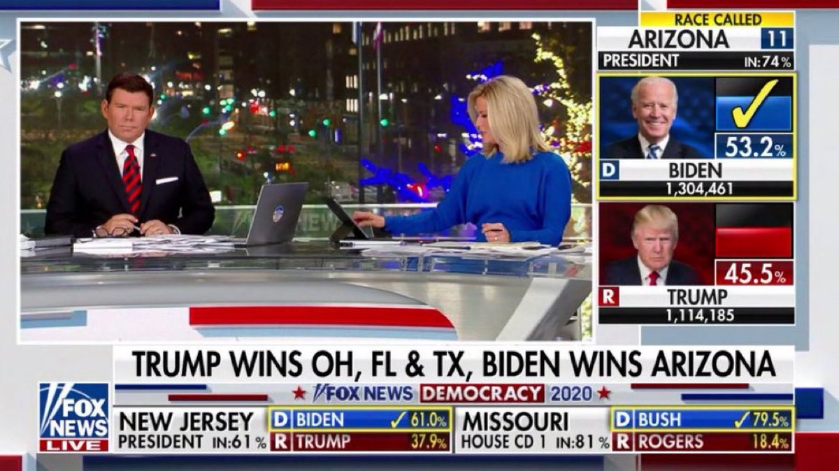 C_3C_3's tweet photo. Why didn’t Fox News want Maria Bartiromo talking about the 2020 election?

Because Fox News did this in 2020…

The exact moment the order went out to steal the 2020 election and the exact moment FOX News died. https://t.co/jcxdTEhHRK