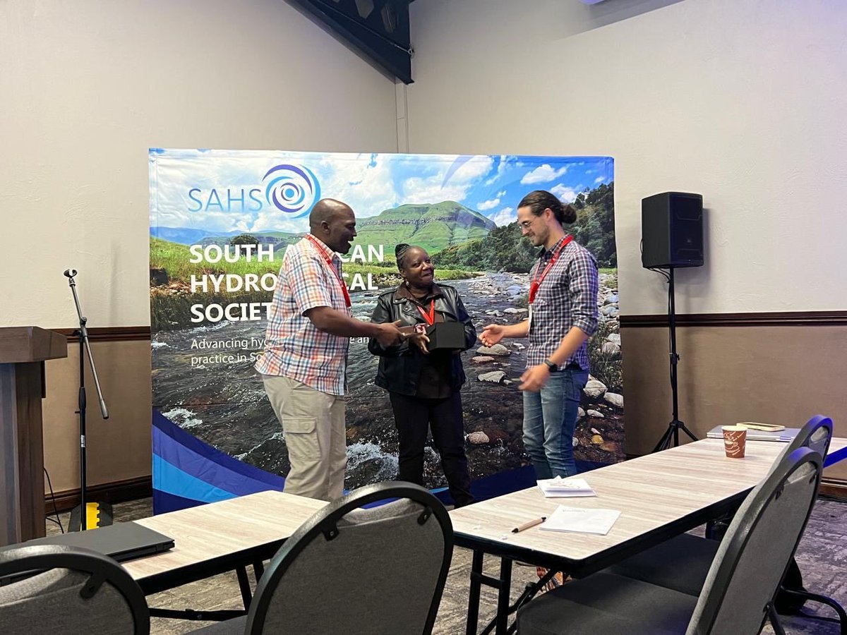 WaterResearchSA's tweet photo. Recognising tomorrow's water leaders today! 

At the SAHS Conference 2026, the WRC proudly celebrated exceptional student research through its annual awards programme.

Congratulations to: 
Liam Corgil and Rachel van Zyl for their outstanding Oral Presentations. 
Ameera Yacoob for her award-winning Poster Presentation.

Your passion, innovation, and commitment to water science are helping shape a more water-secure future for South Africa.

Join us in congratulating these remarkable young researchers!

#WRCat55 #SAHSConference2026 #WaterResearchCommission #Hydrology #ResearchExcellence #FutureScientists #InspiringWaterConversations