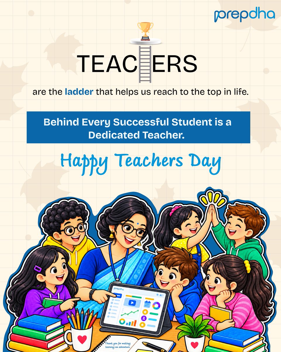 Prepdha's tweet photo. Behind every successful student is a teacher who believed in them. 

This Teachers’ Day, let’s celebrate the teachers who guide us, challenge us and help us reach higher.

Happy Teachers’ Day!

#teachersday #teachers #education https://t.co/IWbv2CBlqJ