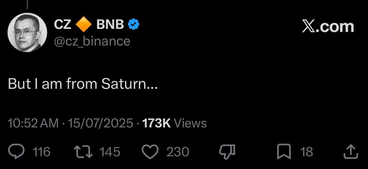 BenTodar's tweet photo. Mars has Elon 
Saturn has CZ https://t.co/lNrzFdKwIj