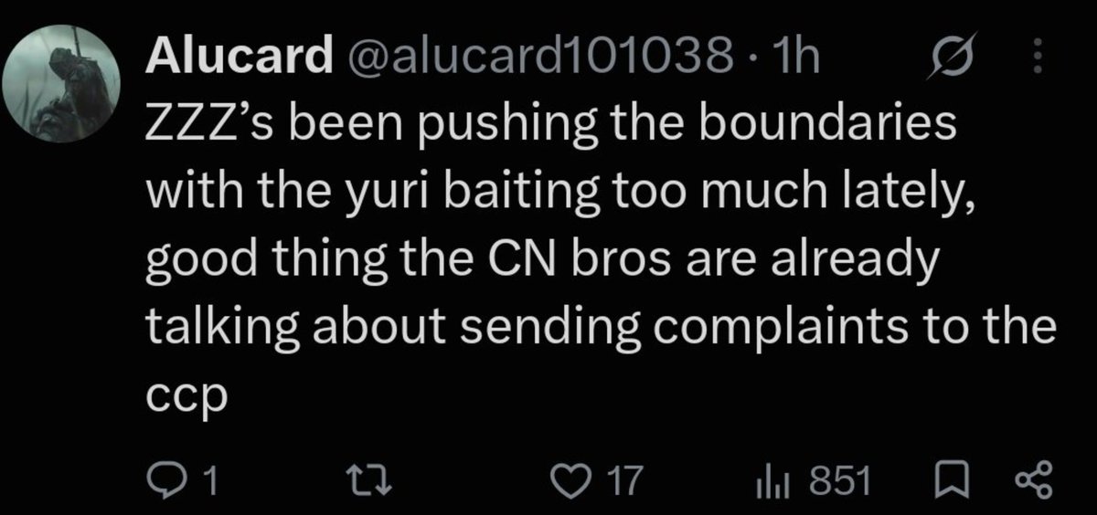 purity_culture's tweet photo. "Oh no, a videogame has content I don't like! Quick, tell the CCP! Let's get it censored!"

Remember, guys: people like this are antis too. https://t.co/DfWMOkiQA9