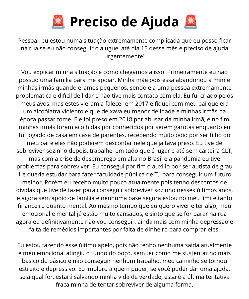 Emil_Lockhart's tweet photo. Sobre a minha situação vou deixar a explicação aqui. mas o dinheiro arrecadado vai servir para pagar o aluguel, me mudar para um lugar mais em conta e pgar o calção novo e a mudança pra lá, aqui um resumo das coisas: https://t.co/AjhR6nzjGD