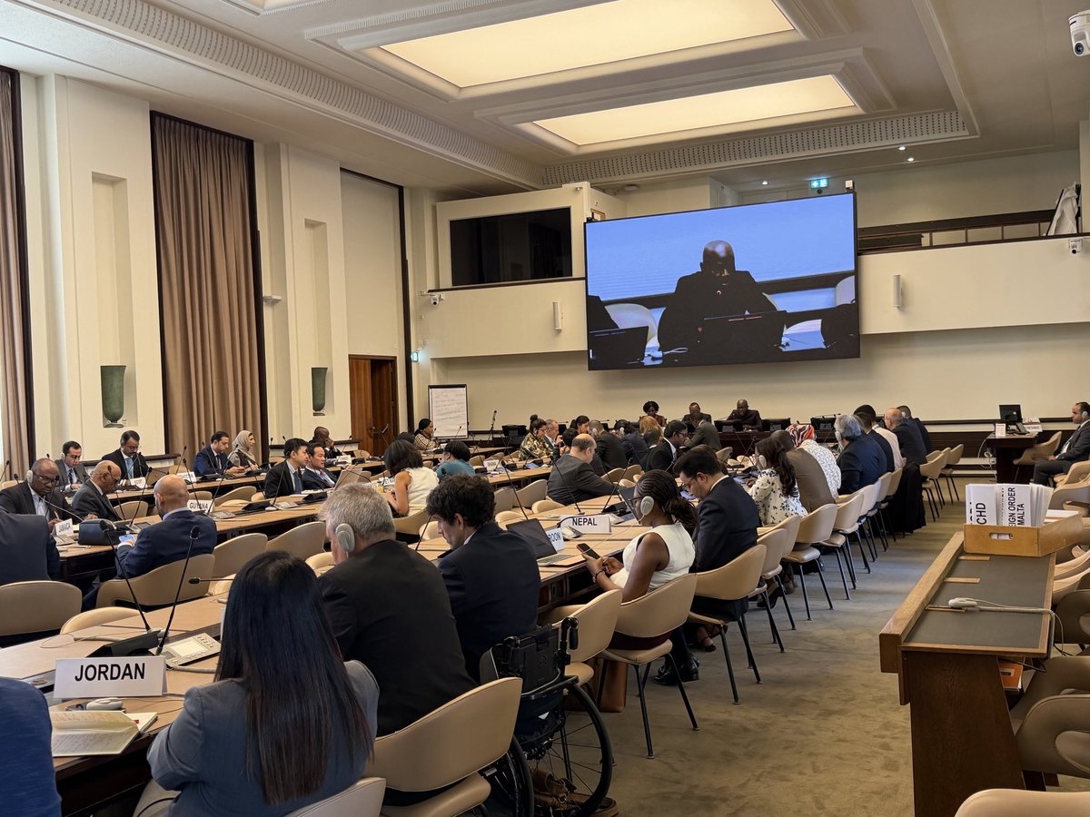 AlgeriaUNOG's tweet photo. H.E Ambassador Idris LATRECHE took part today in the meeting of the Non-Aligned Movement's group of ambassadors. The meeting was dedicated to preparations for the 63rd session of the Human Rights Council. https://t.co/gP49P3kuw5