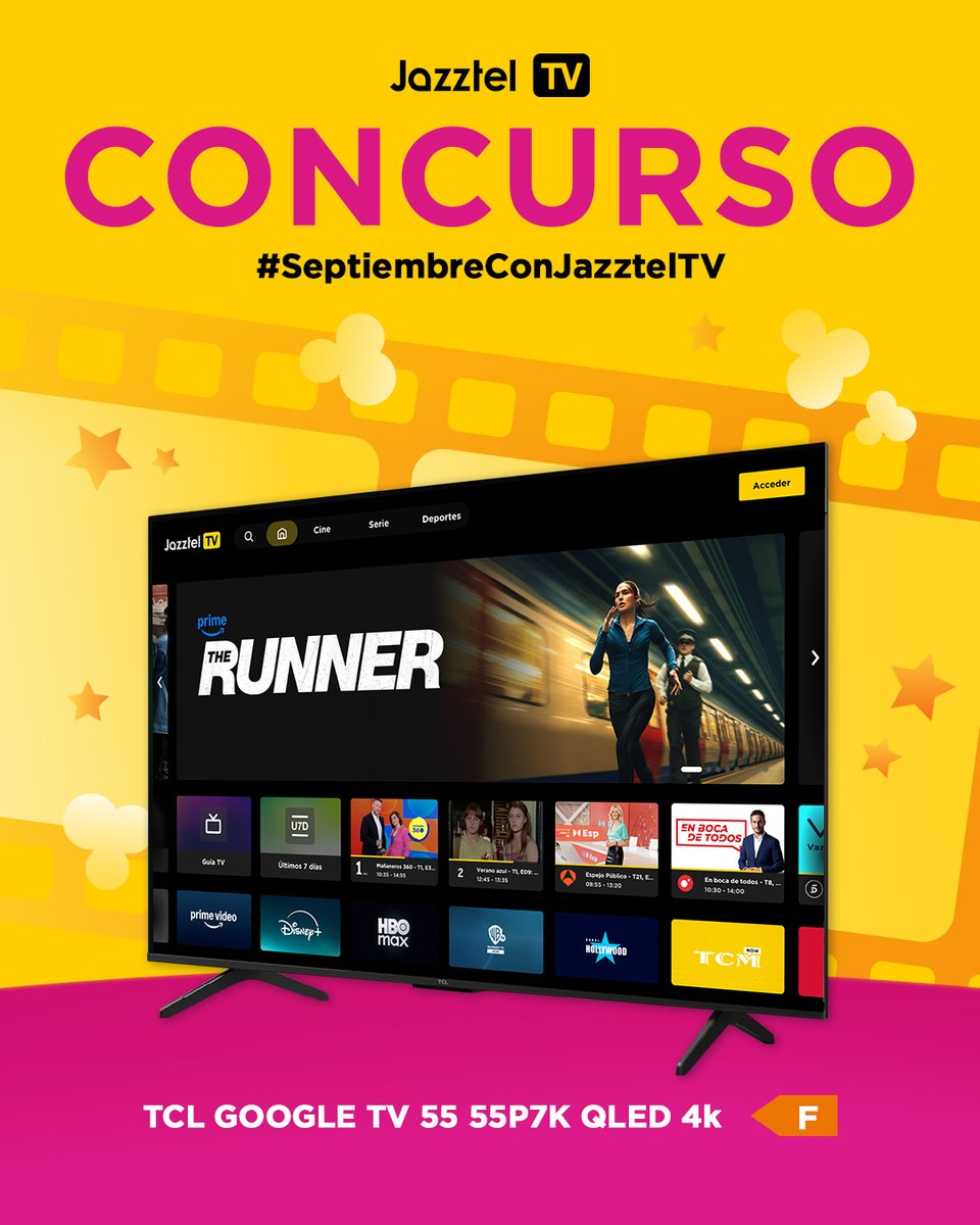 jazztel_es's tweet photo. Llega la vuelta al sofá para ver las series y películas con Jazztel TV
Y traemos el CONCURSAZO para que puedas disfrutarlo.
Participa:
➡️ Sigue a @jazztel
🔁 Haz RT
💬 Menciona a tu amigo que te hará compañía en el sofá
#️⃣ HT #SeptiembreConJazztelTV
BBLL: https://t.co/gsc8xyP0om https://t.co/FesdRo4hck