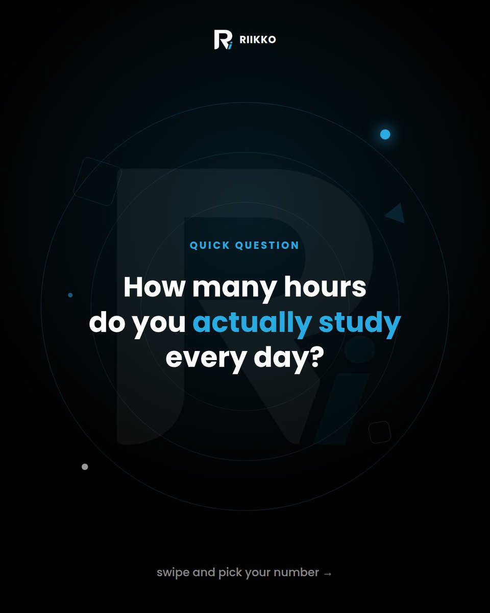 riikkoai's tweet photo. Real talk, how many hours do you actually study a day? 🕐

2 focused hours can beat 6 distracted ones. It's not the number that matters.

Drop your hours below 👇

#Riikko #StudySmart #StudentLife https://t.co/qMYklpdSla