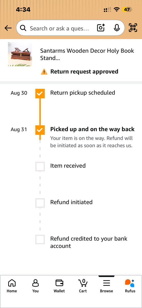 DevangMishr's tweet photo. I ordered a product from Amazon but they delivered the wrong item When I initiated a return Amazon said the refund will be processed 3–5 days after the seller receives the product This is unfair #AmazonIndia #CustomerRights @amazonIN @jagograhakjago @amazon why should customer https://t.co/txX9ere1ou