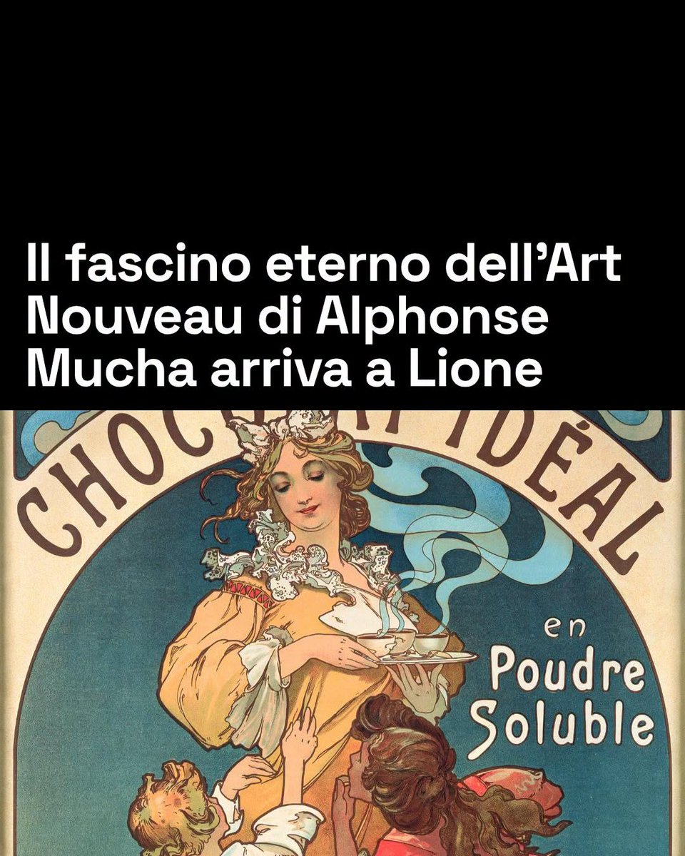 artribune's tweet photo. Dal 4 settembre al 24 gennaio 2027 Lione celebra Alphonse Mucha con una grande mostra al Grand Hôtel-Dieu: oltre 90 opere raccontano il genio dell’Art Nouveau, tra manifesti, dipinti e disegni. Leggi l'articolo: https://t.co/TR9dGus4jb https://t.co/eRgNtkYak6