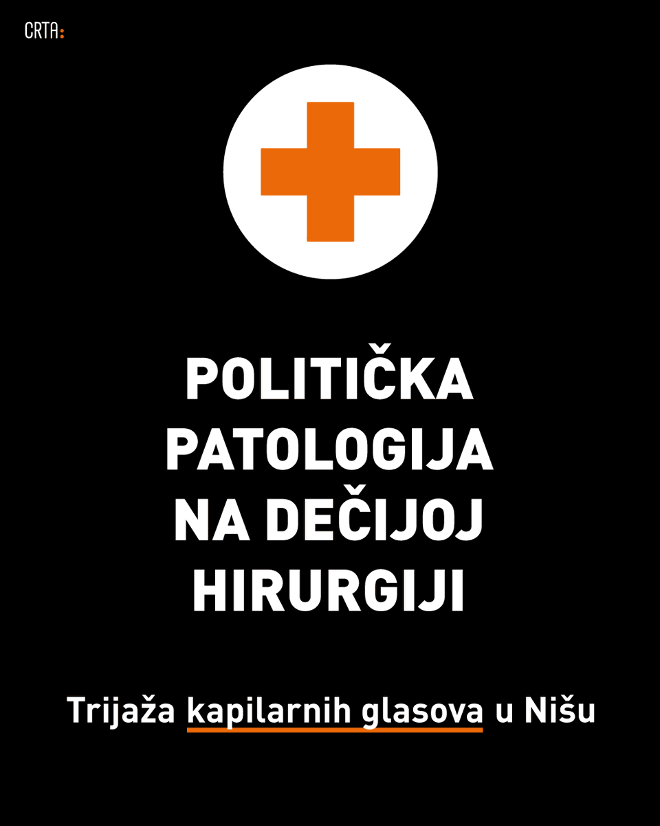 CRTArs's tweet photo. ⚠️Tabela kapilarnih sigurnih glasova 2026. Tako piše na papiru koji se jutros nalazio na pultu prijemne ambulante Klinike za dečiju hirurgiju, ortopediju i traumatologiju UKC  Niš. Iznad tabele odštampan je logo Srpske napredne stranke, kao i ime doc. dr sci med Milan Lazarević u rubrici „donosilac liste“. 🧵