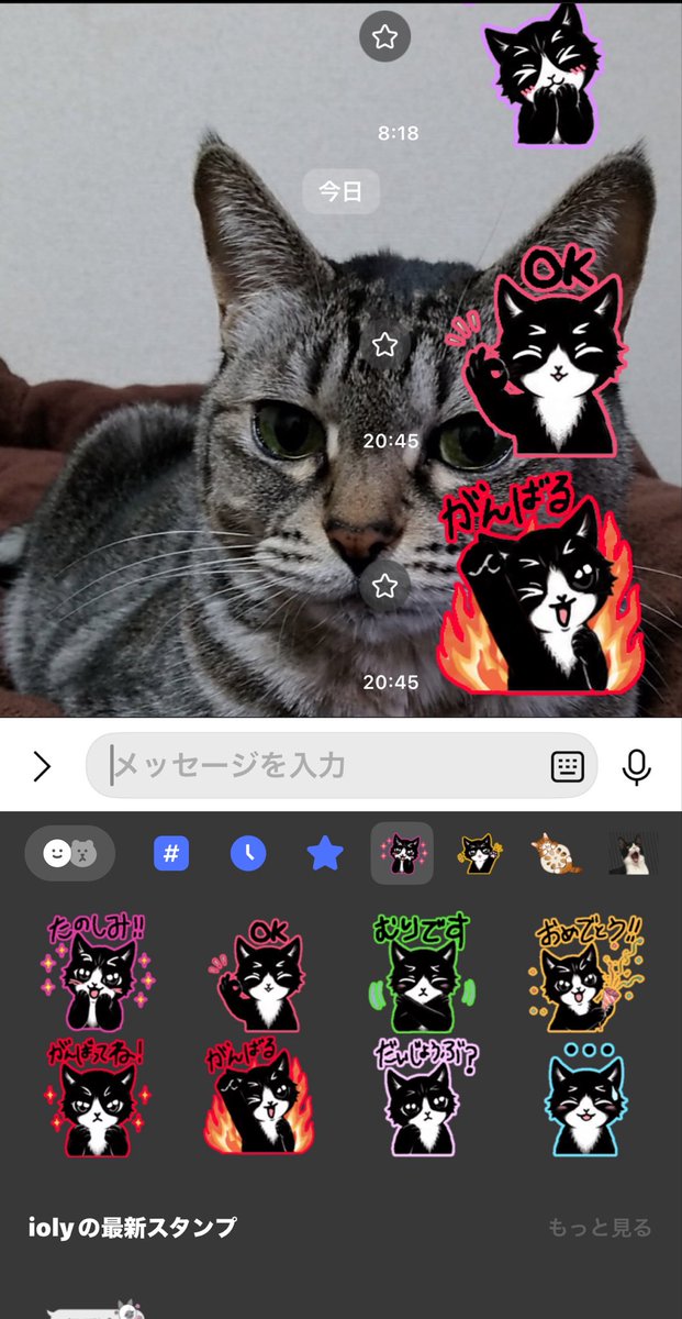 gxr_9199's tweet photo. @_IOLY__ 

ハチワレスタンプ第二弾購入しました😆✨ https://t.co/3S85sgwx9v