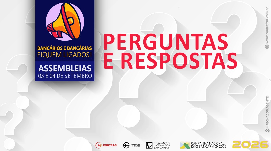 bancariosce's tweet photo. Perguntas e respostas sobre as assembleias dos bancários: 

Tenha muita atenção neste momento e procure se informar pelos sites e  redes sociais da Contraf-CUT e das federações e sindicatos filiados.

Segue o fio: ⤵️ https://t.co/Q5FD774jmS