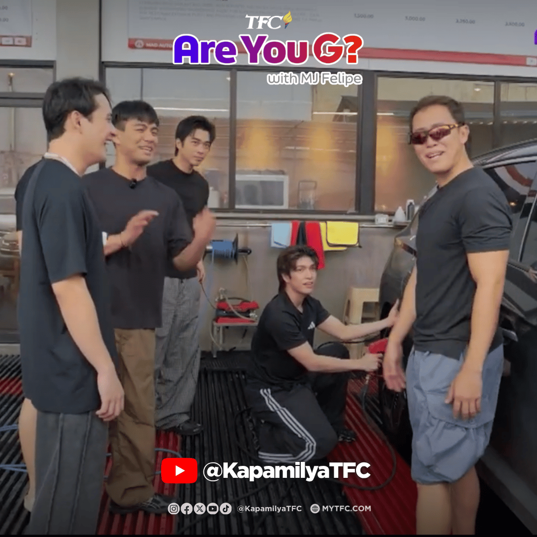 KapamilyaTFC's tweet photo. Carwash ba kamo? Sagot ng @bgyo_ph yan! 🚗🫧😍

G na G for another #FRESH challenge, the #AcesOfPop team up to wash @mjfelipe's car here on #AreYouGwithMJFelipe, via TFC’s YouTube Channel! 📺✨
@starmagicphils 
#AreYouGBGYO #BGYO #BGYO_ph #AreYouG  #BGYO_OnDemand https://t.co/YCtXxEr4Af