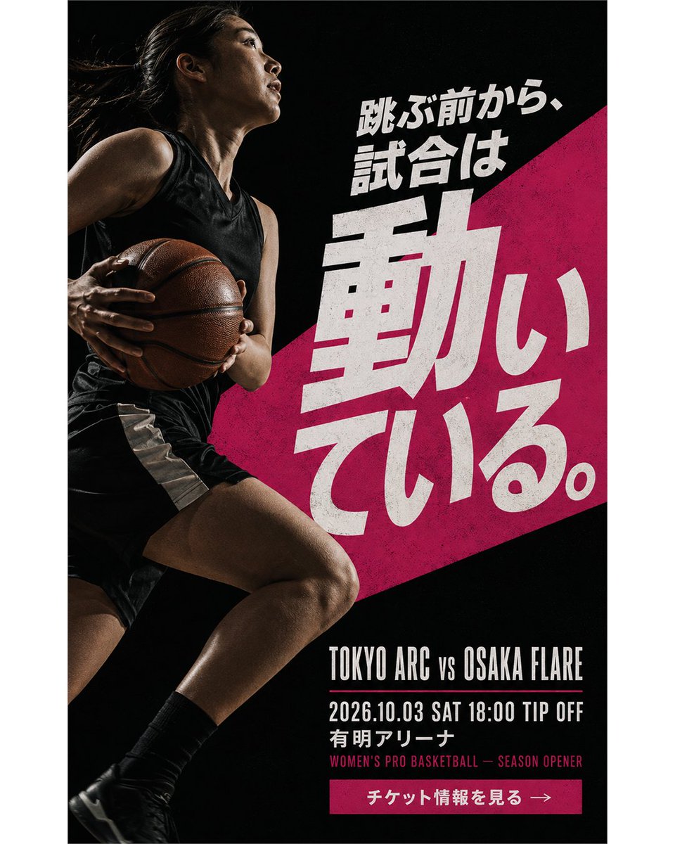 PHOSARA01's tweet photo. AI広告が「全部同じに見える」問題。

「解き方」が、かなり見えてきました。

同じデザインSkillに、
まったく異なる3つの架空案件を渡した結果です。
女子プロバスケ。
短編映画祭。
発酵フードイベント。

利用者が入力するのは、
目的・ターゲット・掲載情報など。
長いデザインプロンプトを書く必要はありません。
案件に合わせて、
何を目立たせ、何を抑え、
写真と文字をどう見せるか。

その表現をSkill側が判断します。
ただし、生成で���れば完成ではありません。

映画祭案は、
句読点を誤読する可能性があり不合格にしました。

違う見た目を作るだけでなく、
通してはいけないものを止める。
今回の3案で、
その両方が見えてきました。