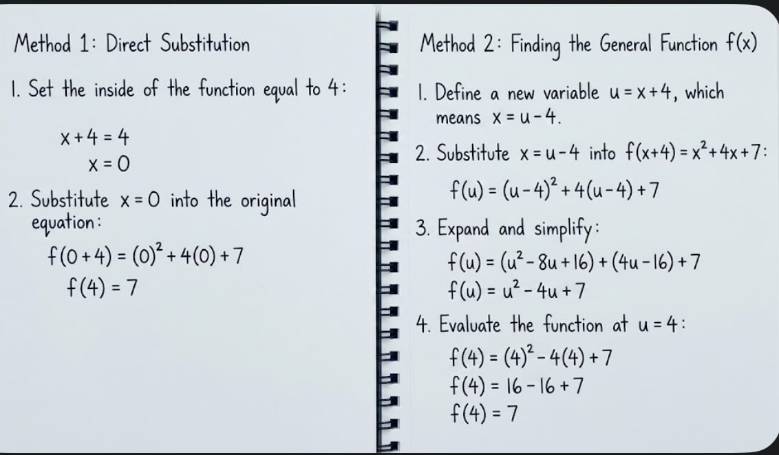 DAlRawi2's tweet photo. @ai_meh_s Here we have two ways to find the value of f(4)=? https://t.co/gWTb4HjeYD