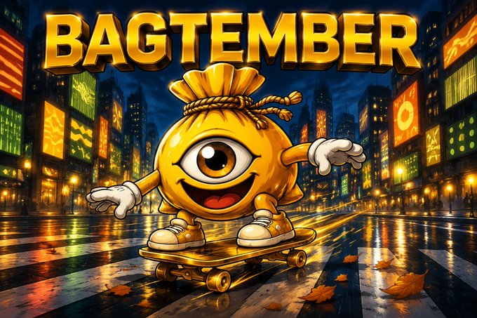 bag_robinhood's tweet photo. BAGTEMBER HAS ARRIVED. 💰 

Ride the wave. Stack the memes. Carry the BAG.  
While everyone else is waiting for the perfect entry, BAG is already rolling. 
September belongs to the BAG. 
$BAG https://t.co/KW4QgdTk3s