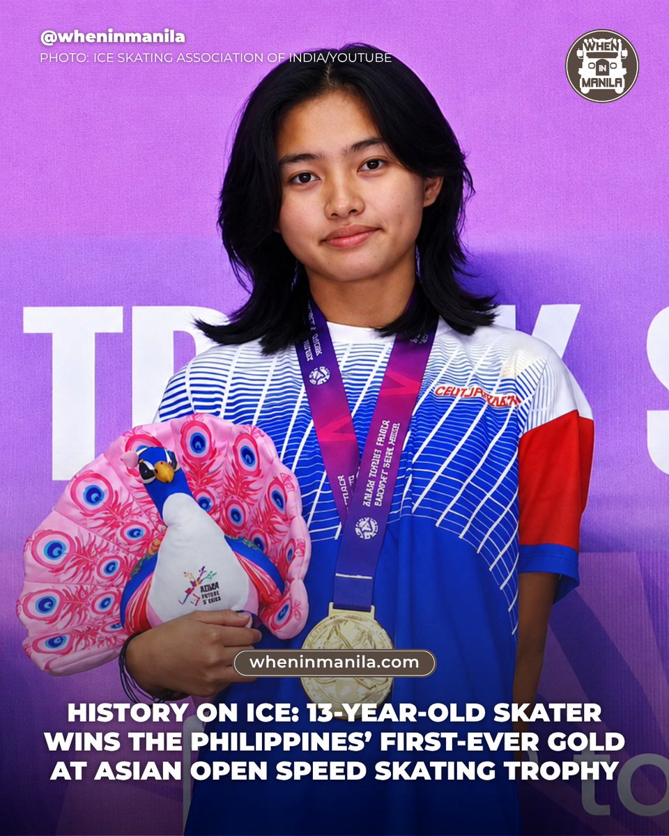 WhenInManila's tweet photo. The Philippines’ first-ever gold at the Asian Open Speed Skating Trophy! 🇵🇭🔥

READ: https://t.co/CcQAXgVVt4 https://t.co/Gr2GBT6trq
