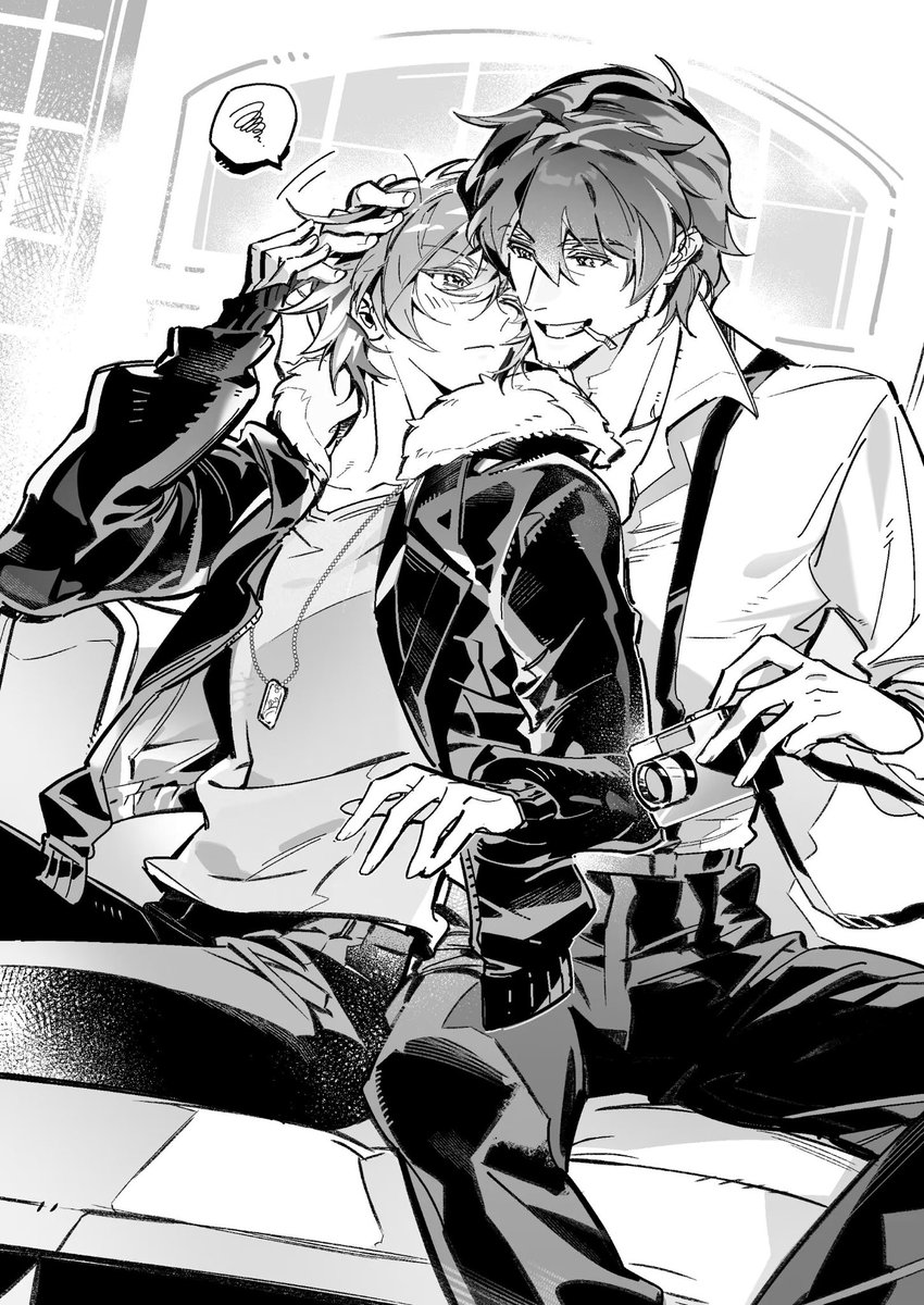 Daisy7740041589's tweet photo. Cuddling.

*commissioned by me #咎狗の血 #源アキ https://t.co/Q8HrdS9qJh