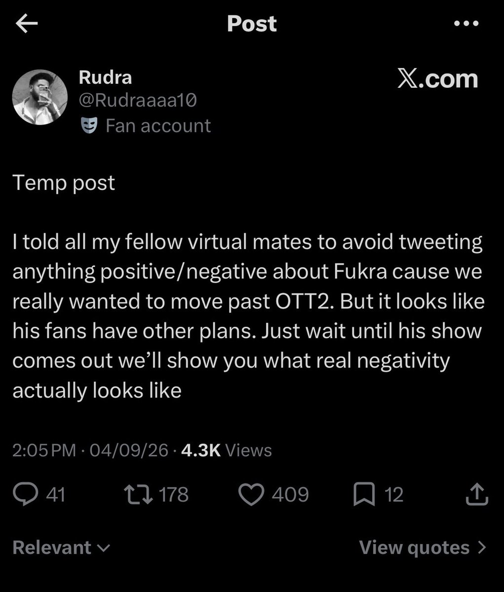 Donotshout1's tweet photo. Arey arey mere bete ko PR ke paise mil gaye??? 

Yadd rakhna tune shuru kiya hai iss baar aur v dirty and aur toxic 

Tere gamlesh ko firse internet pe nhi rulaya ki WHY ALWAYS ME to naam badal dena 

Tu aur tere chiller sabko ek sath pelenge 

#ElvishYadav #AbhishekMalhan https://t.co/DXpAv1X9Gh