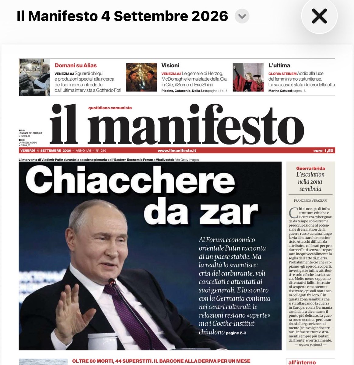SallyAnselmo's tweet photo. Ahi, Ahi!! @Bonaccini che dà degli #ignoranti a chi vota a #destra, mandi a ripetizioni di #ortografia i #giornalisti de @ilmanifesto! CHIACCHIERE! Non “CHIACCHERE”! #Elementare! In Prima Pagina!
@giorgiameloni @malan @ilgiornale @iltempo #politica #scuola #studi #istruzione https://t.co/LgWNmxc8zF