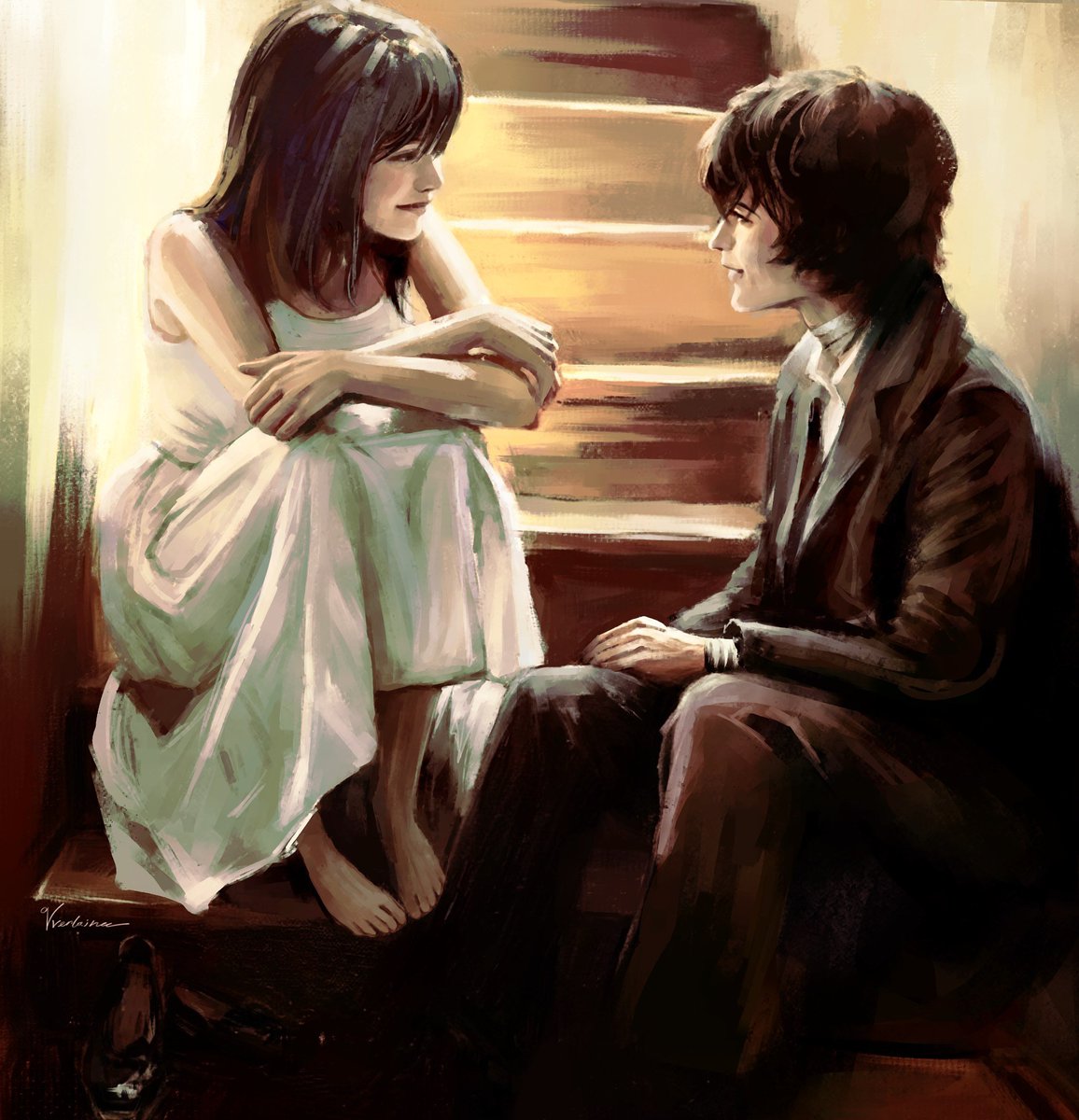 amoralm's tweet photo. This is a redrawing of my old art from 2023. Dazai and Sasaki https://t.co/KozT2CvChj
