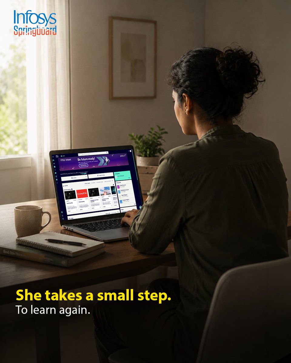 InfySpringboard's tweet photo. Sometimes, starting again means learning again.

For someone returning to work after a break, one lesson can be the first step towards finding their confidence again. https://t.co/7lcs87tS5P