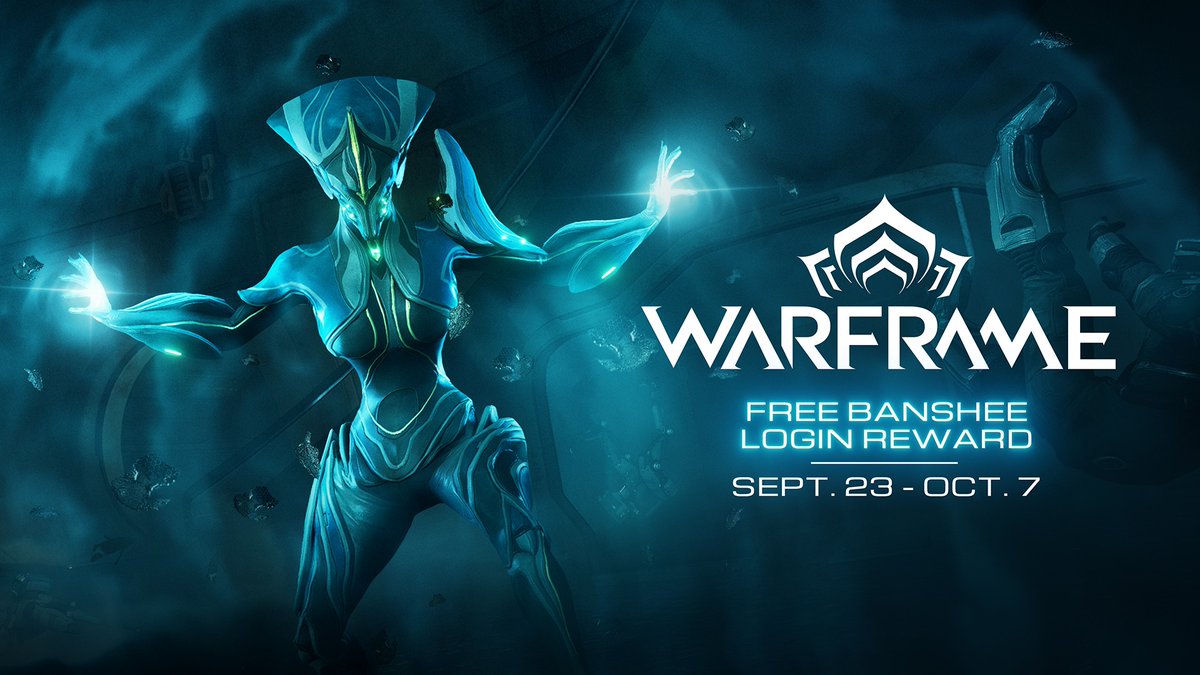 WarframeJPN's tweet photo. 9月24日から10月8日の期間内にゲームへログインすると、Banshee #WARFRAME を無料で獲得できます。

新しく改良されたアビリティを自在に発動できるよう���無料で追加される製作済みフォーマもご活用ください。 https://t.co/OgAs4MX7de