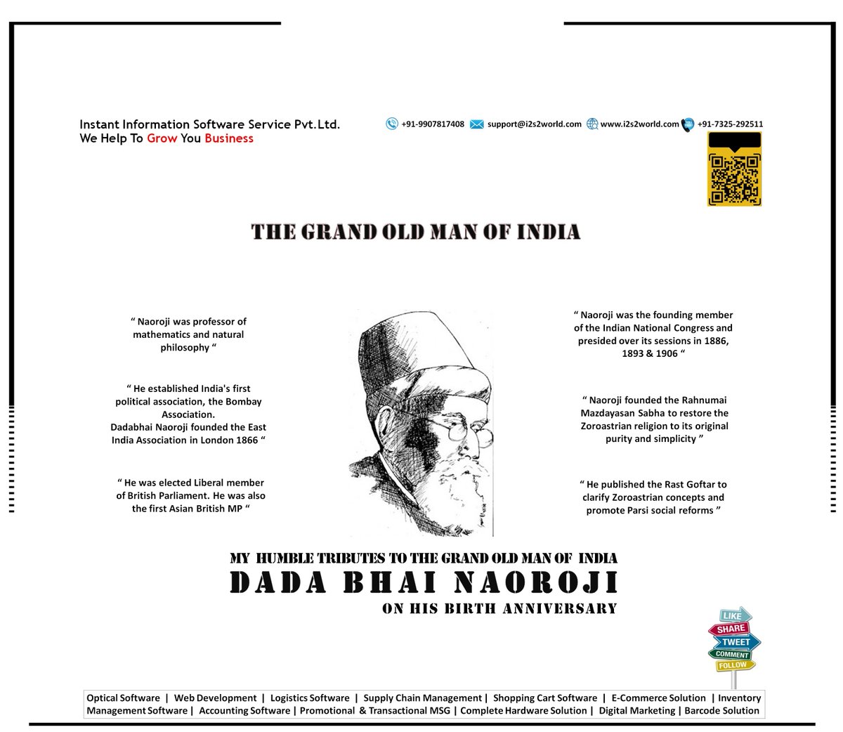 instant_pvt's tweet photo. Humble tributes to #the_Grand_Old_Man_of_India #Dada_Bhai_Naoroji on his birth anniversary
#DadaBhaiNaoroji
#दादाभाई_नौरोजी
#Optical_software
#Opticalsoftware
#i2s2
#Optocare
#AaharStore
#DigitalMarketing
#Web_Development
#ERP
#ITSolutionExperts
#webdesign
https://t.co/3jKYRs2wWK https://t.co/D2Dx39Qkjo