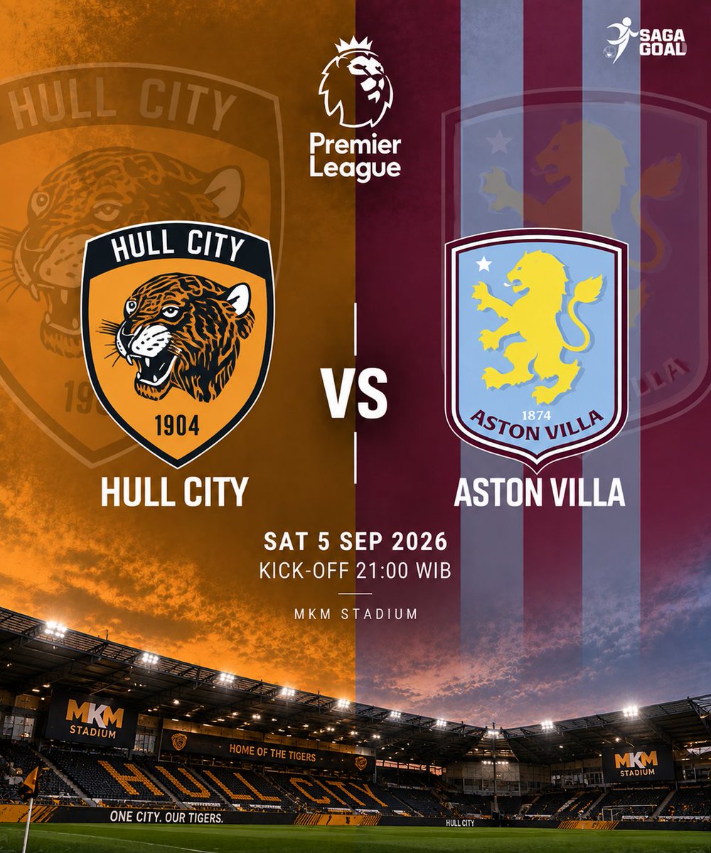sagagoalnews's tweet photo. Hull vs Aston Villa ! Mampukah Hull Mencatatkan Kembali Clean Sheet ?
https://t.co/BnNpsY2VuA
#sagagoal #HullCity #AstonVilla #TheTigers #AVFC #HCAFC #CleanSheet #HULAST https://t.co/xu0S1Jyjt9