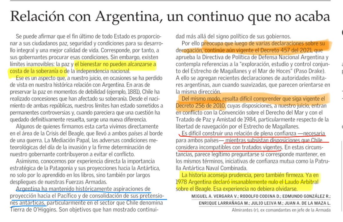 Paz_ZarateB's tweet photo. 22. Para cerrar, Kast desoyó a todos los ex Comandantes en Jefe de la Armada de Chile.
Ellos jamás habrían hablado públicamente si no se tratara de una situación grave que requiriera la atención del Presidente de la República.
Esta carta es histórica, y todo Chile debería leerla. https://t.co/AjUXflDiJL