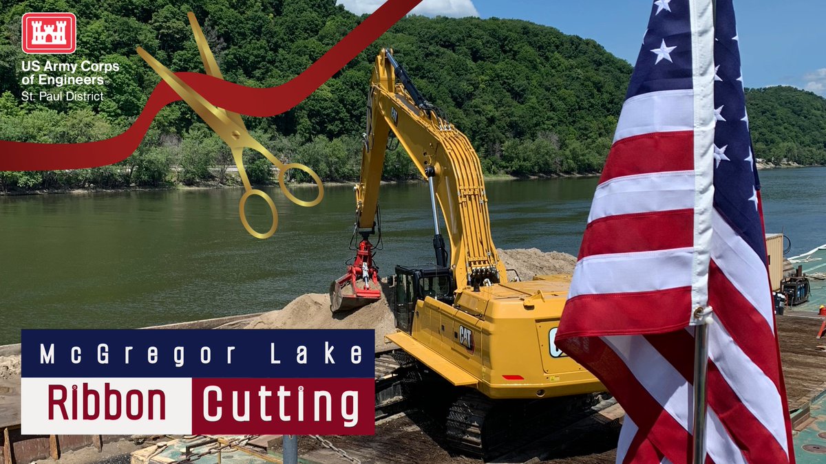 StPaulUSACE's tweet photo. NEWS! We will celebrate the completion of a $25 million McGregor Lake habitat rehabilitation and enhancement project with a ribbon cutting, Sept. 22, at the Marquette Marina Pavillion at 1 p.m. in #Marquette, #Iowa.
News Release: https://t.co/6IMBt2zMGl

#BuildingStrong
#USACEMVD https://t.co/nbqlTXNZAi