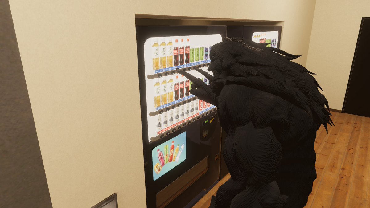 kyoryuEX's tweet photo. これはVR温泉でめっちゃくつろぐけど目当てのジュースのボタンが上手いこと押せないガグ https://t.co/UkLfcBqIue