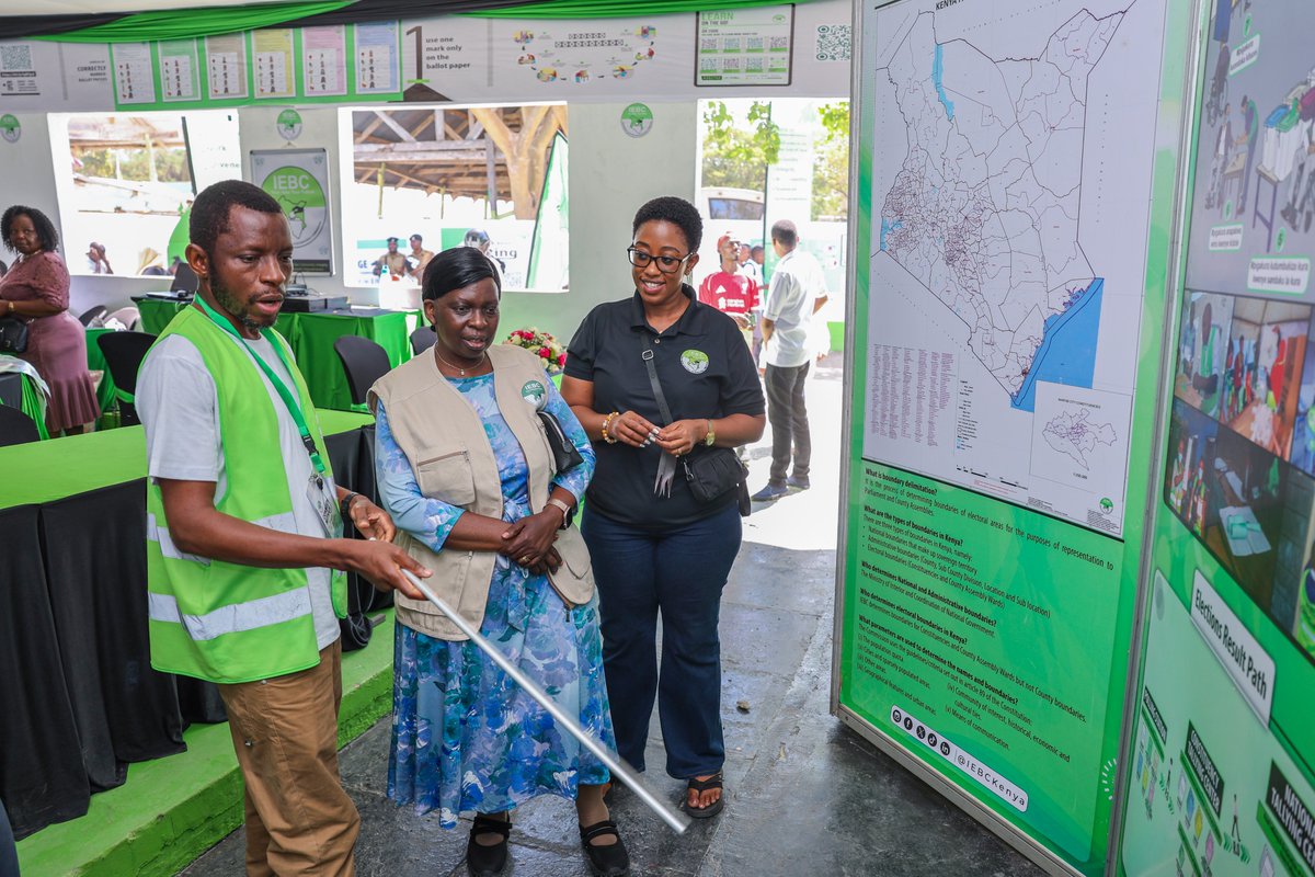 IEBCKenya's tweet photo. IEBC Commissioner Hassan Noor Hassan, EBS, and the Ag. Commission Secretary/CEO, Ruth Kulundu, visited the IEBC stand at the Mombasa International Show.

They were taken through the services and activities being offered at the stand  by the Deputy Director, Electoral Operations, Mombasa County, Dr. Swalha Yusuf, including voter registration, voter verification and transfer, voter education, electoral technology demonstrations, and electoral information and enquiries.

#MombasaShow2026 #YourVoteYourVoice #2027GE #TalkWithIEBC #StopFakeNews