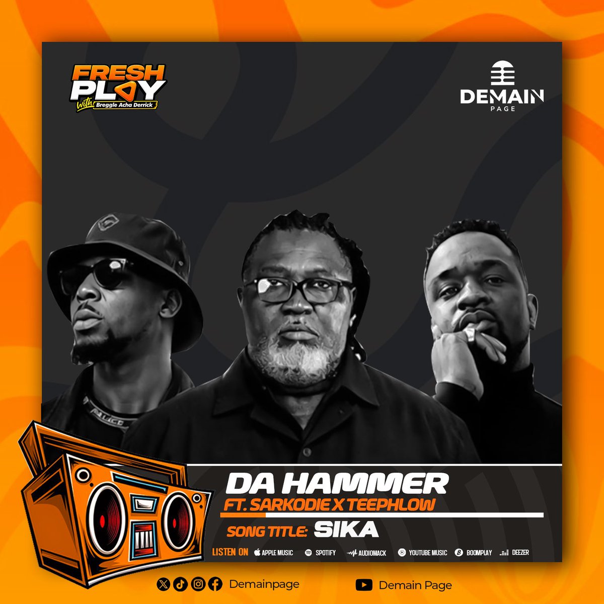 Breggle's tweet photo. Fresh music , Fresh play . 🔥

@Dahammergh ft @sarkodie x @TeePhlowGH Sika https://t.co/NsjlUeGYNB