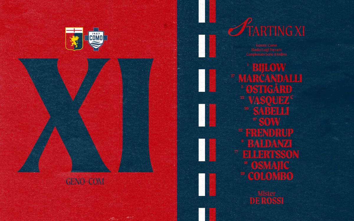 GenoaCFC's tweet photo. Scendiamo in campo così per #GenoaComo ⚔️ https://t.co/XH3820glSP